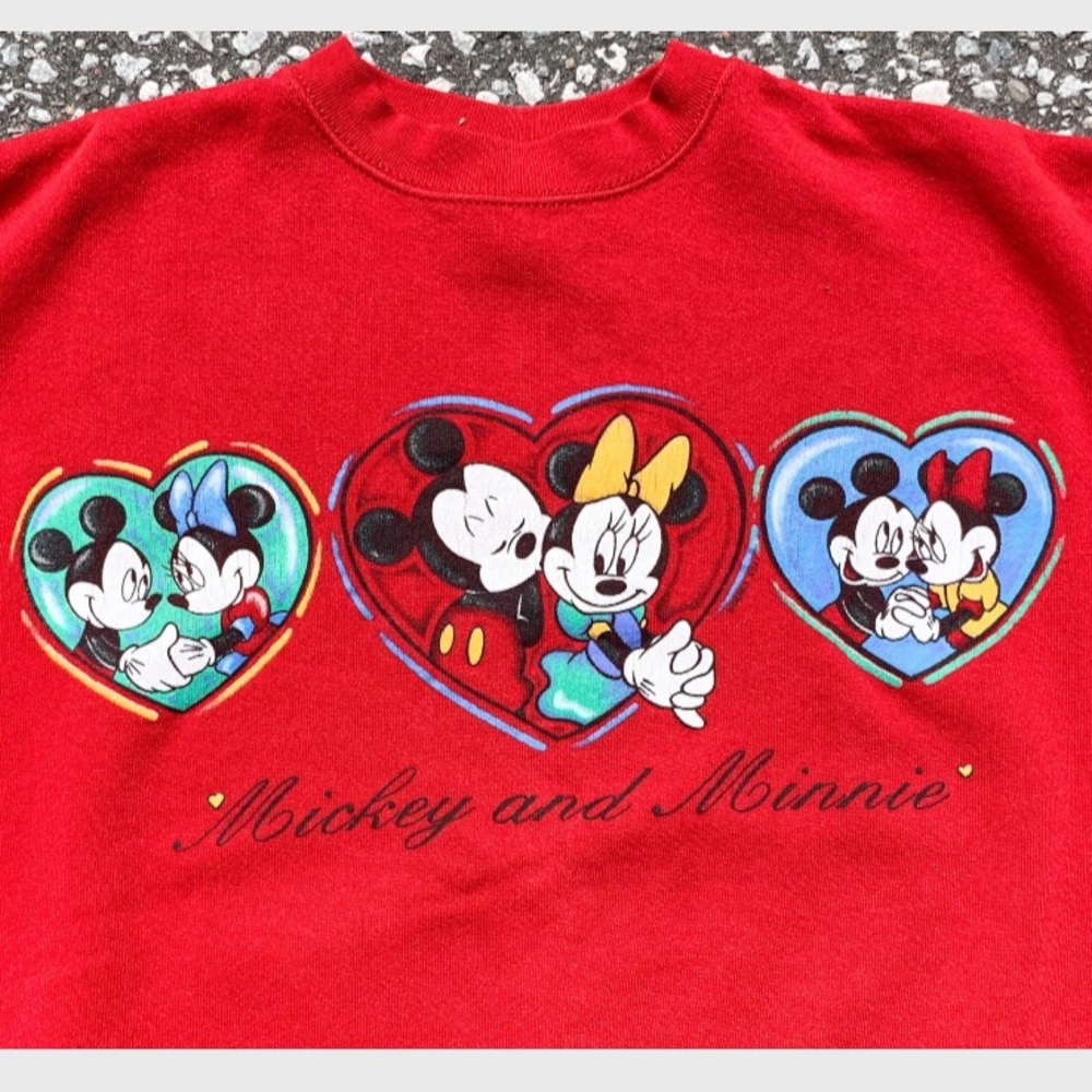 Mickey Loves Minnie 1990s Disney Mickey Unlimited Sweatshirt Men's Size (XL) - Picture 8 of 11